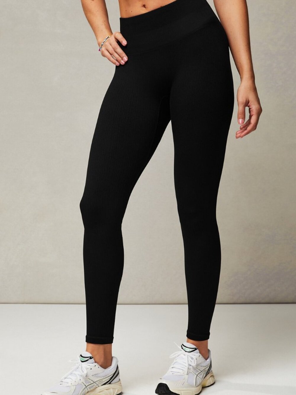 Fabletics Black Ribbed High-Waist Leggings